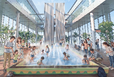 高さ約300mのオープンエアで楽しむ夏季限定イベント「HARUKAS WATER CANVAS ～天空の水あそび～」